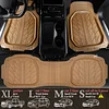 CAR PASS Tire Tread DeepDish Rubber Floor Mats for car Heavy Duty car mats All Weather, Universal XL~M Trim to Fit for Truck SUV Vehicle Automotive, Waterproof car mats 3 Piece Solid Beige