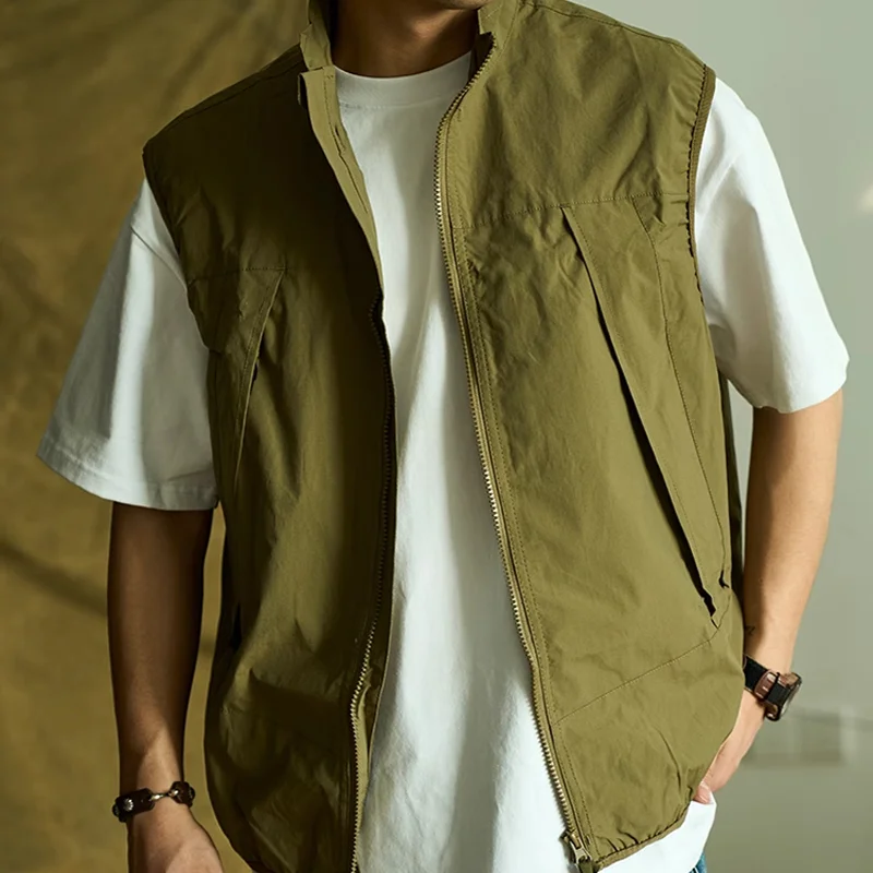 Retro Tooling Outdoor Layered Casual Sleeveless Vest
