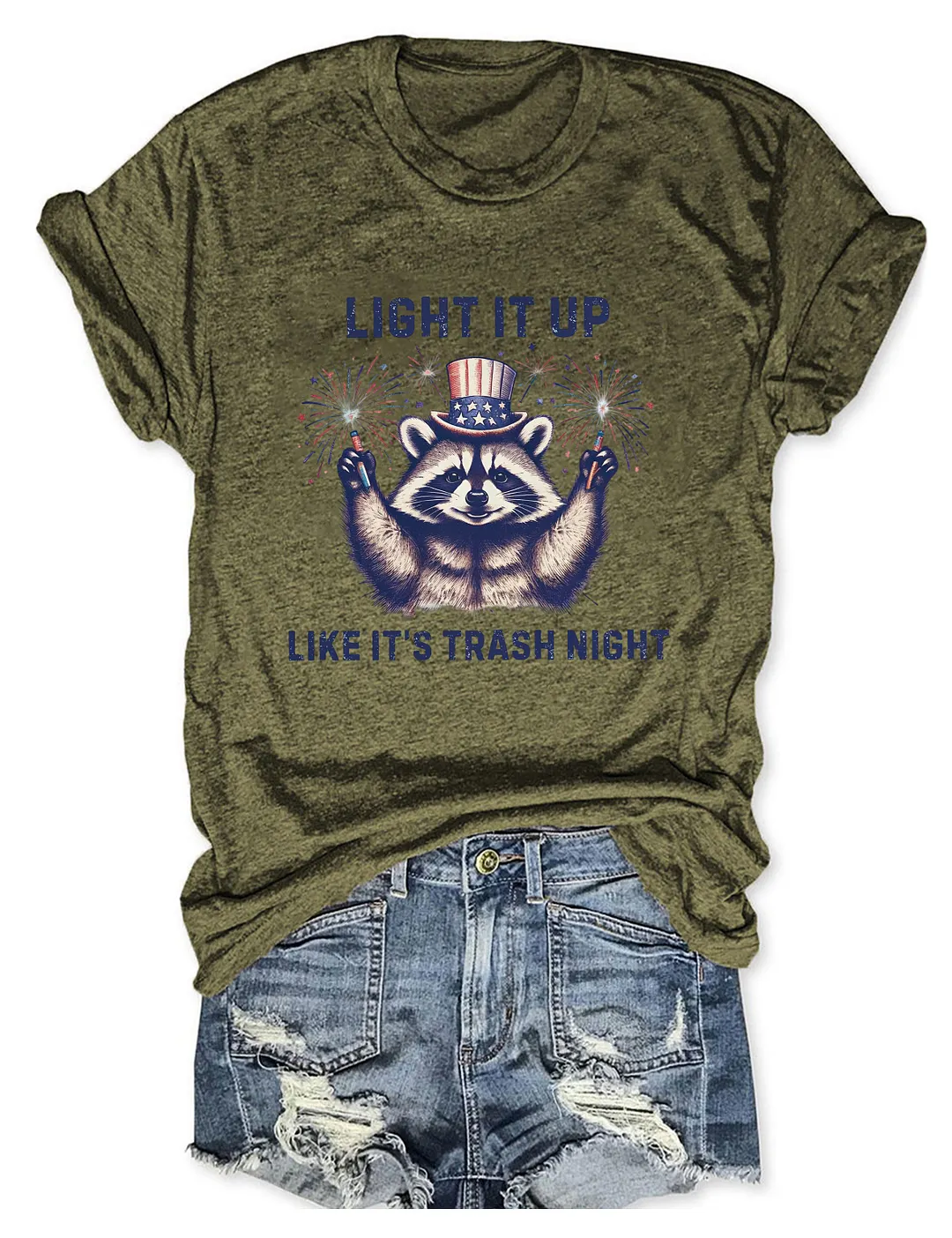 Funny Raccoon 4th of July T-shirt
