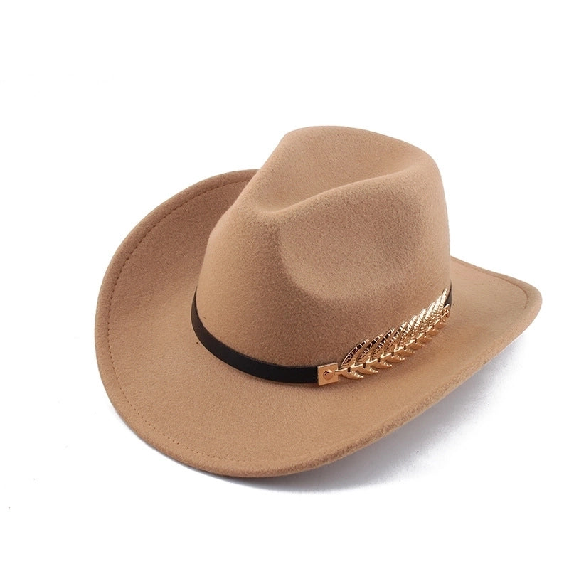 Ethnic Style Topper Hat Western Cowboy Hat Tibetan Tibetan Performance Hat Woolen Hat Central Retro Woolen Hat