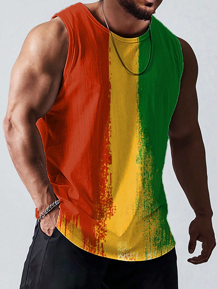 Comstylish Reggae Print Casual Cotton Tank Top