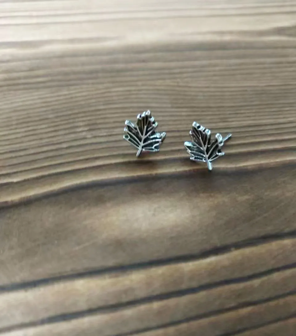 Maple Leaf Stud Earrings