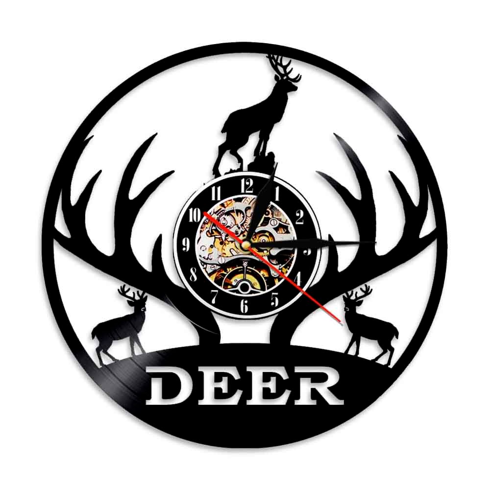 

Woodland Deer Hunter - Vinyl Record Wall Clock - Without LED, 501 Original