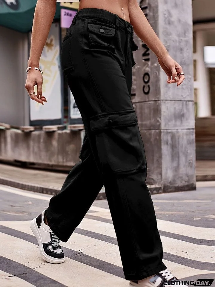 Straight Leg Cargo Jeans