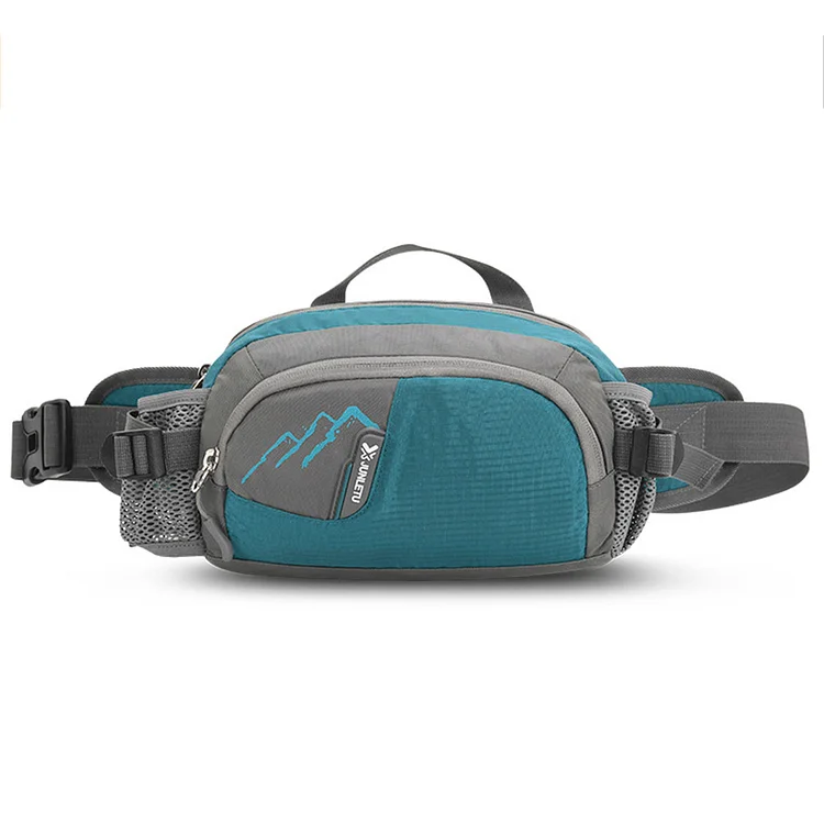 Nylon Messenger Bag Elastic with Bottle Holder Sports Accessories (Lake Blue)
