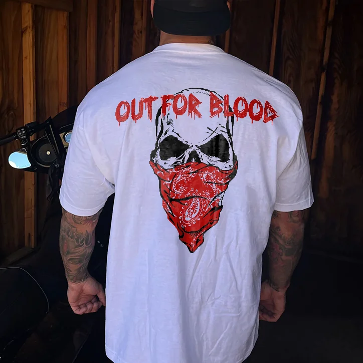 Livereid Out For Blood Skull Print T-shirt - Livereid