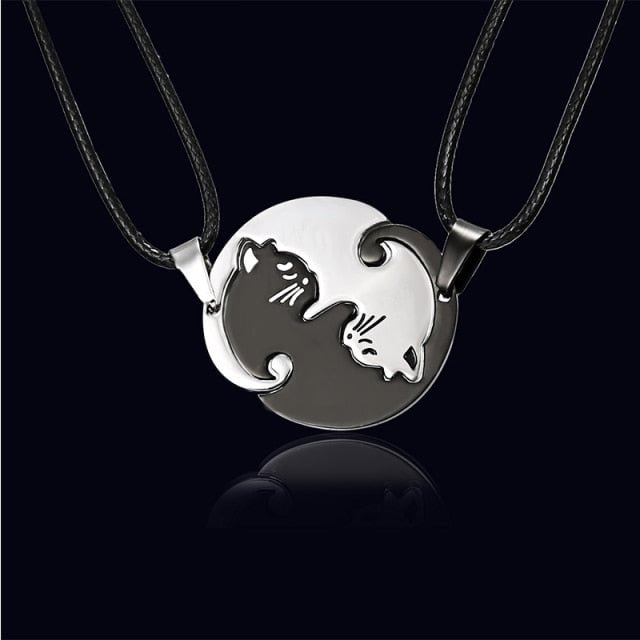 1Pair Cat Couples BFF Necklace