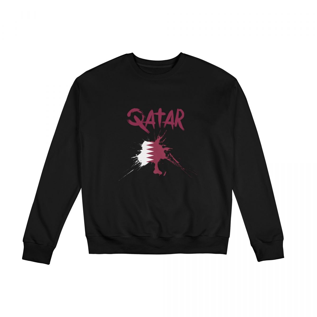 Qatar Ink Spatter Unisex Round Neck Sweatshirt