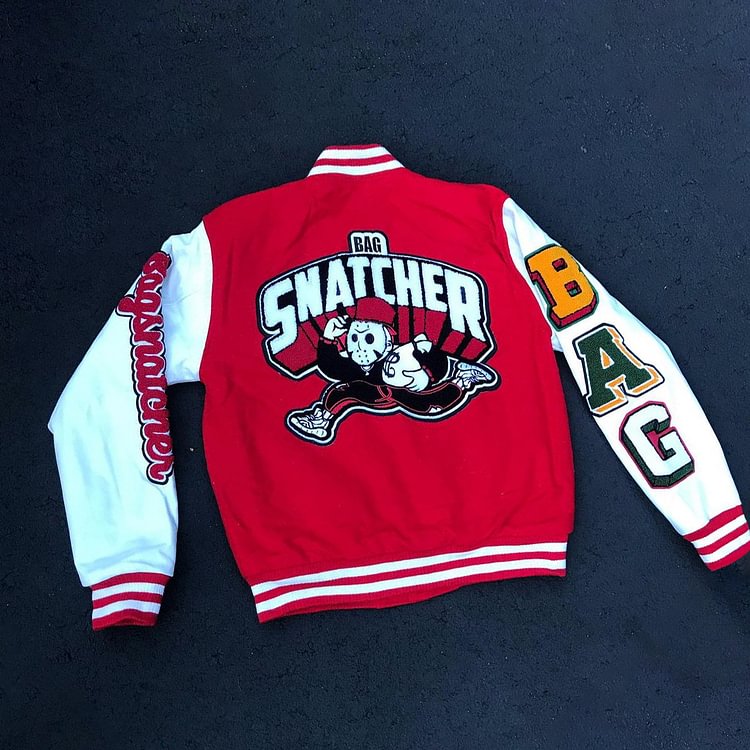 Vintage Hip Hop Thief Print Baseball Jersey