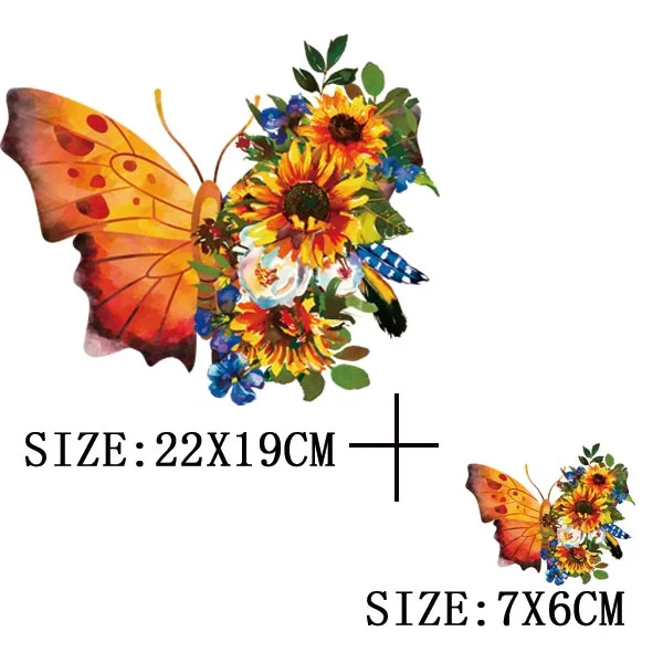 Beautiful Butterfly Thermal Sticker On T-shirt DIY Washable Iron On Hoodies Funny Design On Clothes Patches Appliqued Decoration