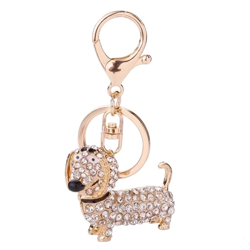 Cute Dog Alloy Diamond Unisex Bag Pendant
