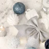 18PCS Blue White Silver Christmas Tree Hanging Decors Set