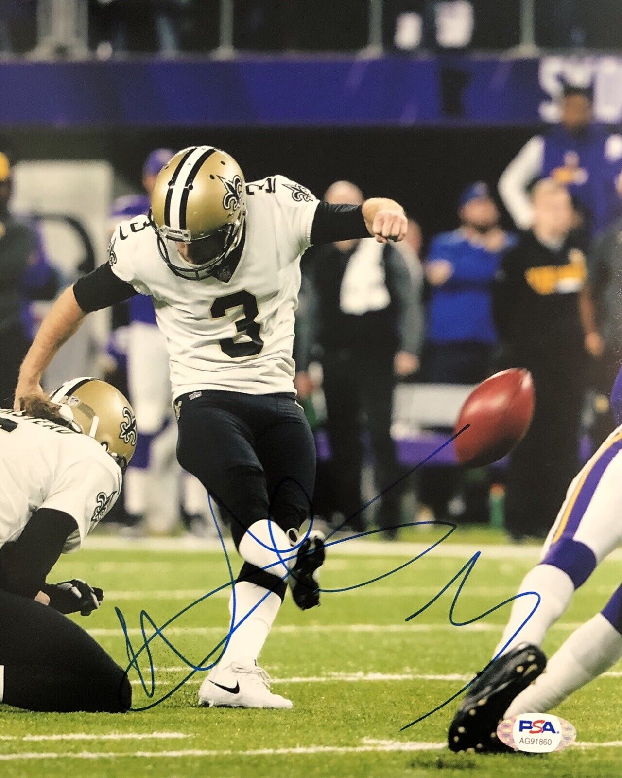 Wil Lutz Signed Autographed New Orleans Saints 8x10 Photo Poster painting Pro Bowl Psa/Dna