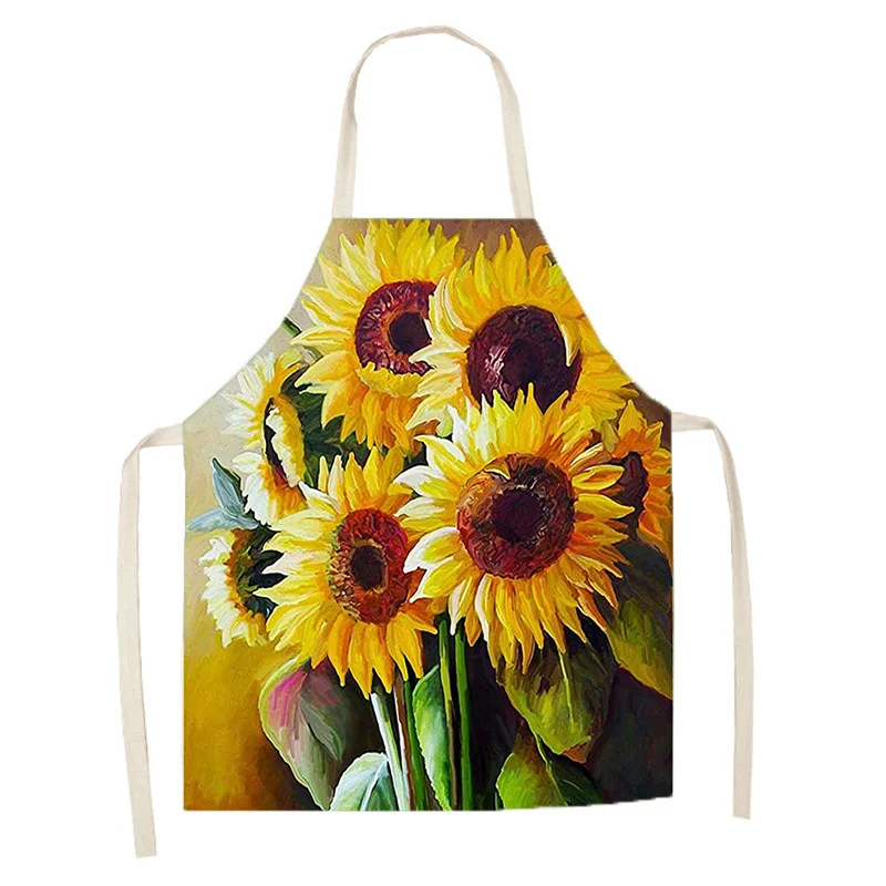 Linen Kitchen Apron - Sunflower letclo 
