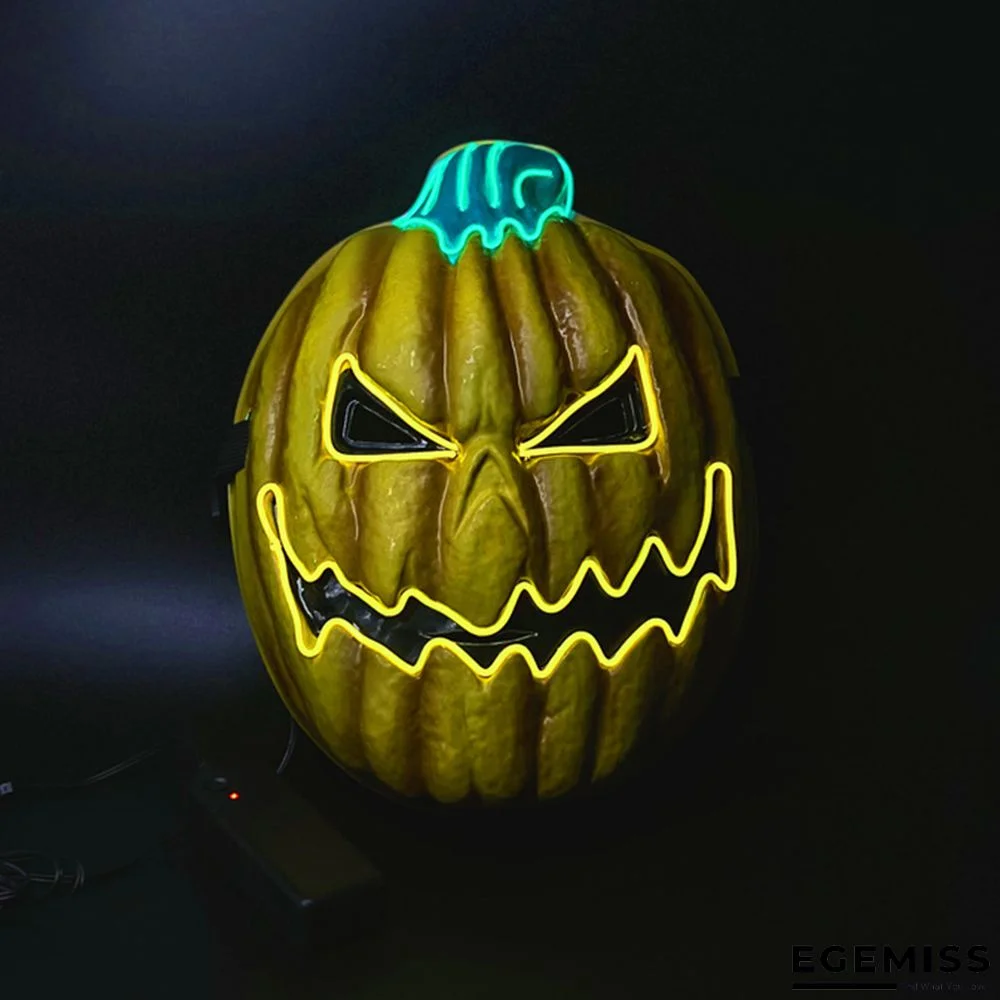 Yellow Halloween Pumpkin Light Up Mask | EGEMISS
