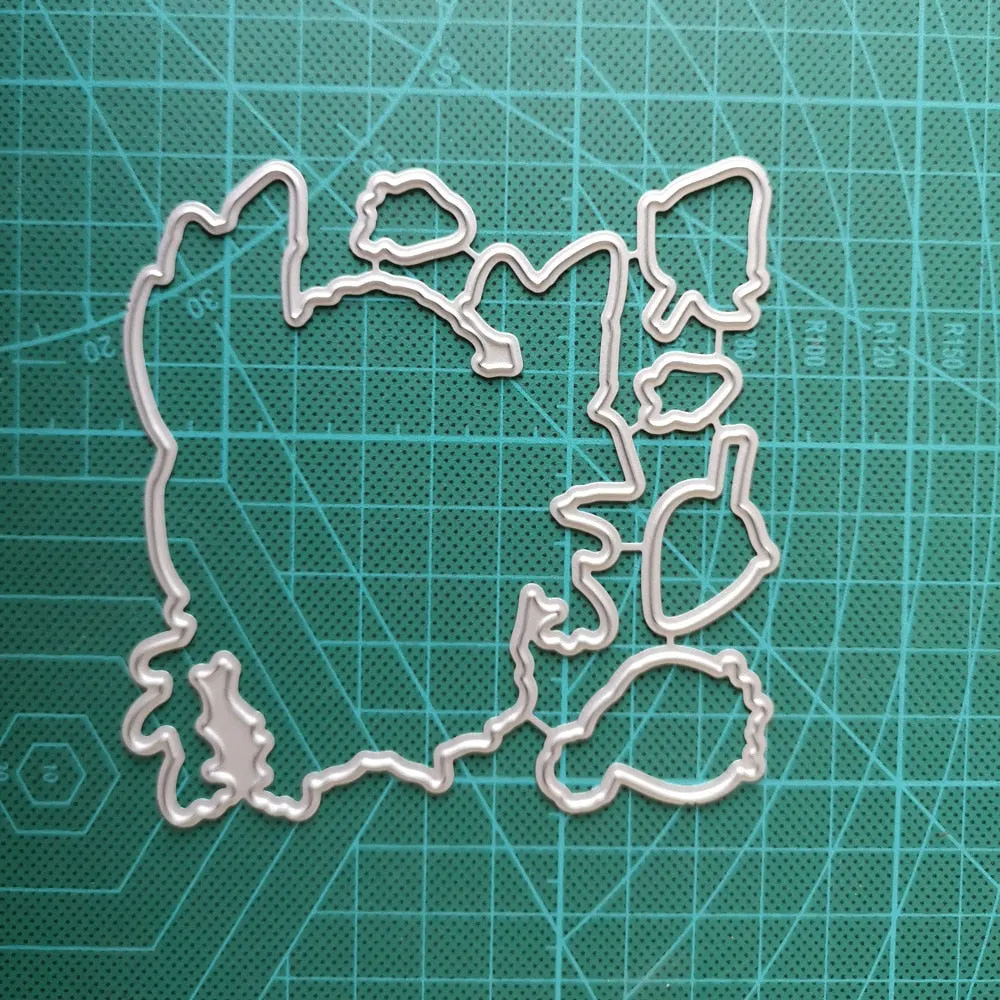 2020 New Arrival Irregular Gift Cat Fish Frame DIY Scrapbooking Stamps Craft Embossing Die Cut Making Stencil Template