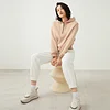 K2631L Luxury women's Clothing combed cotton Long sleeve cropped sweatshirt jumper hoodie ladies short casual tops