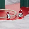 925 Sterling Silver Xmas Snowman Charm Bead