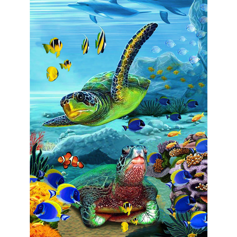 

(Multi-Size) Underwater World - Round/Square Drill Diamond Painting, Round diamond 30*40cm, 501 Original