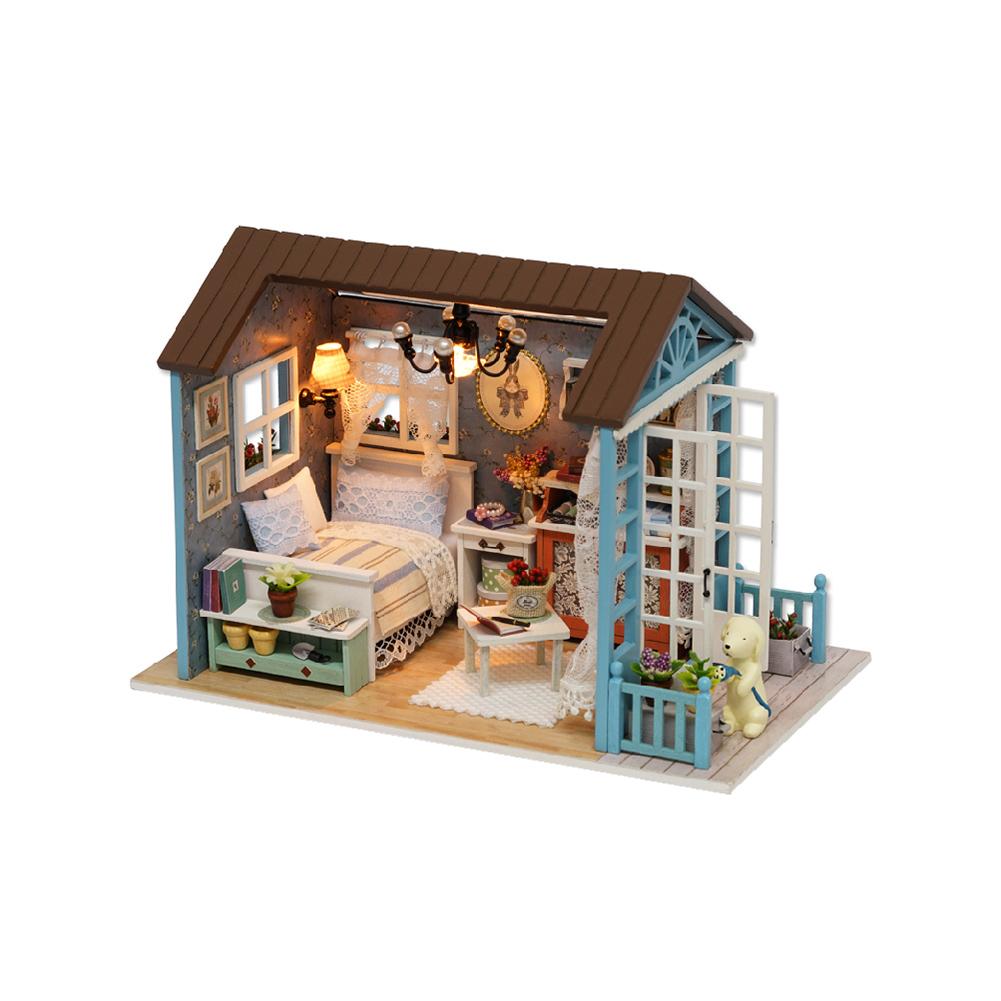 DIY Mini Dollhouse Wooden Children Toy Handmade Doll House Furniture Kit
