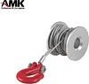 AMK 1/10 Scale Accessories 25T Steering Gear Servo Winch Wheel Steel Wire Rope Drum with Tow Hook for RC Crawler Car TRX4 TRX6 Axial SCX10 Wraith D90 Tamiya CC01