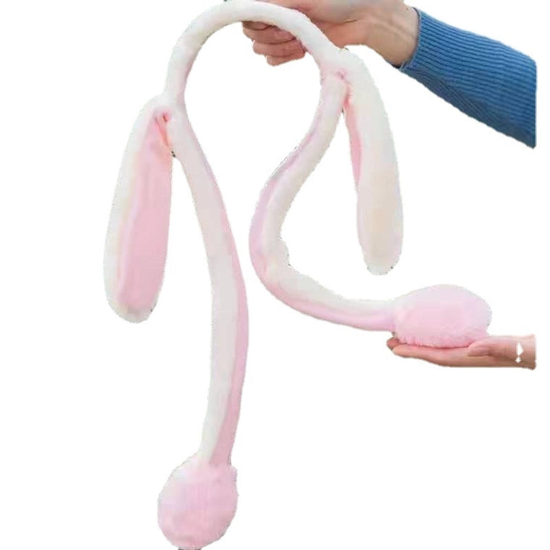 In Stock Hot Sale TikTok Moving Rabbit Ears Headband Pinch Ears Moving LED Light Cute Airbag Cap