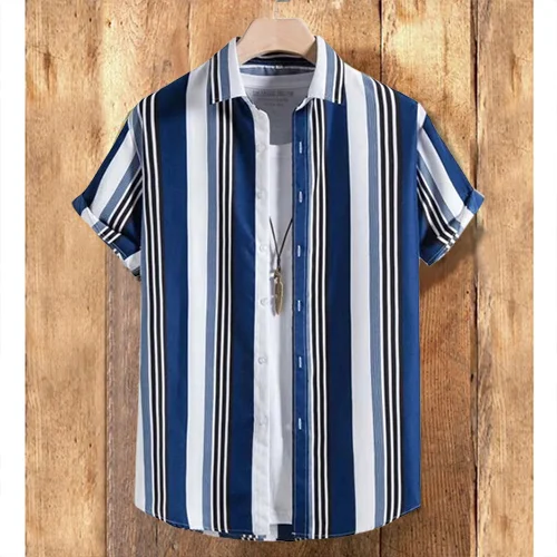 Men's multicolor lattice pattern cotton linen shirt