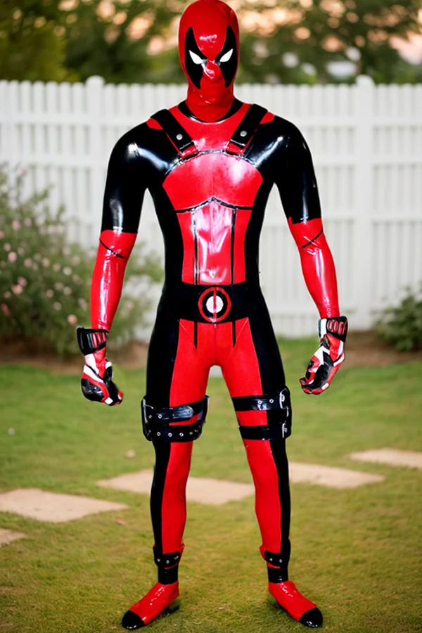 Men Latex Catsuits Deadpool Hero Hood cosplay
