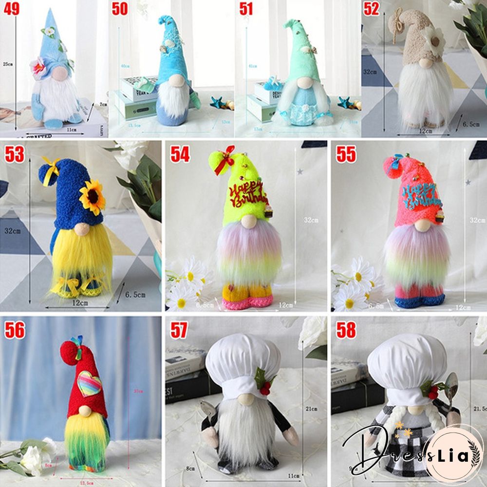 58Styles Elf Doll Ornament Gnomes Dwarf Wedding Decor Rudolph Faceless Plush Doll Swedish Tomte Dwarf