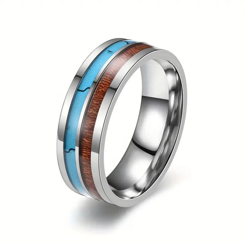 Minimalist Color Block 304 Stainless Steel Women’s Rings