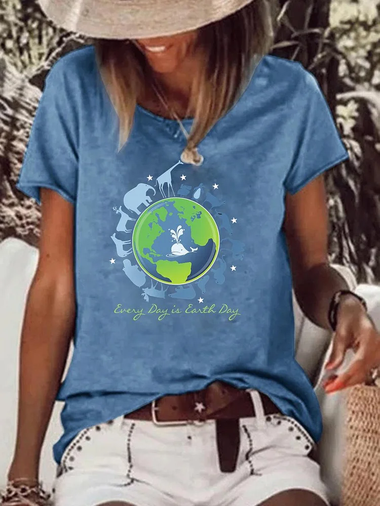 Every Day is Earth Day ? Raw Hem Tee