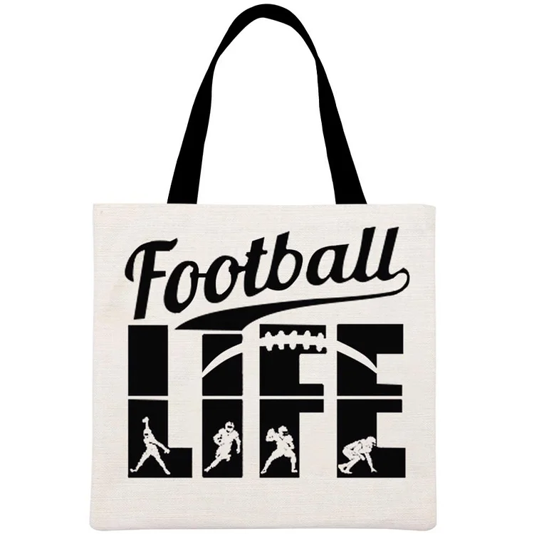 Football Life Printed Linen Bag-Annaletters