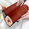 (US Local)DIY Lotus Diamond Art Wooden Coin Pouch with Chain 5D Diamond Painting Purse