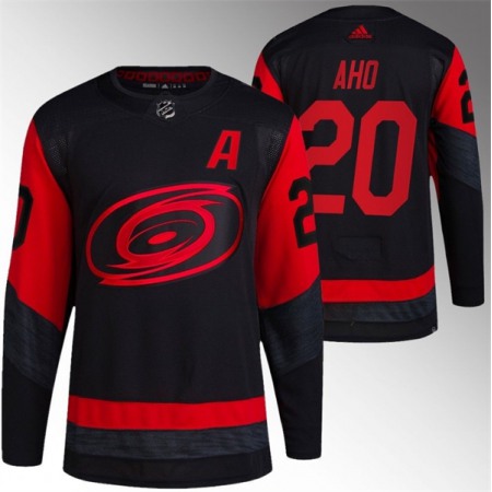 Men's Carolina Hurricanes #20 Sebastian Aho Black Red Stadium Series  Stitched Jersey