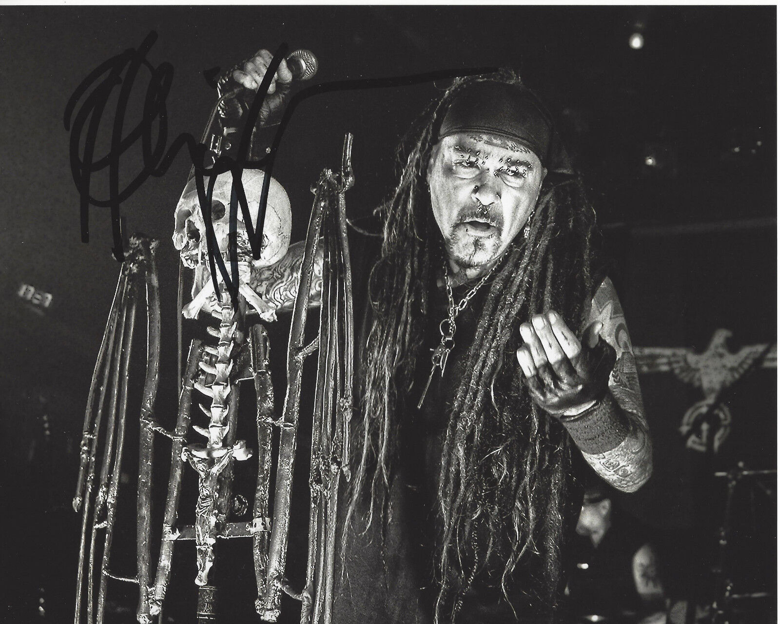 AL JOURGENSEN MINISTRY LEAD SINGER HAND SIGNED AUTHENTIC 8X10 Photo Poster painting w/COA METAL