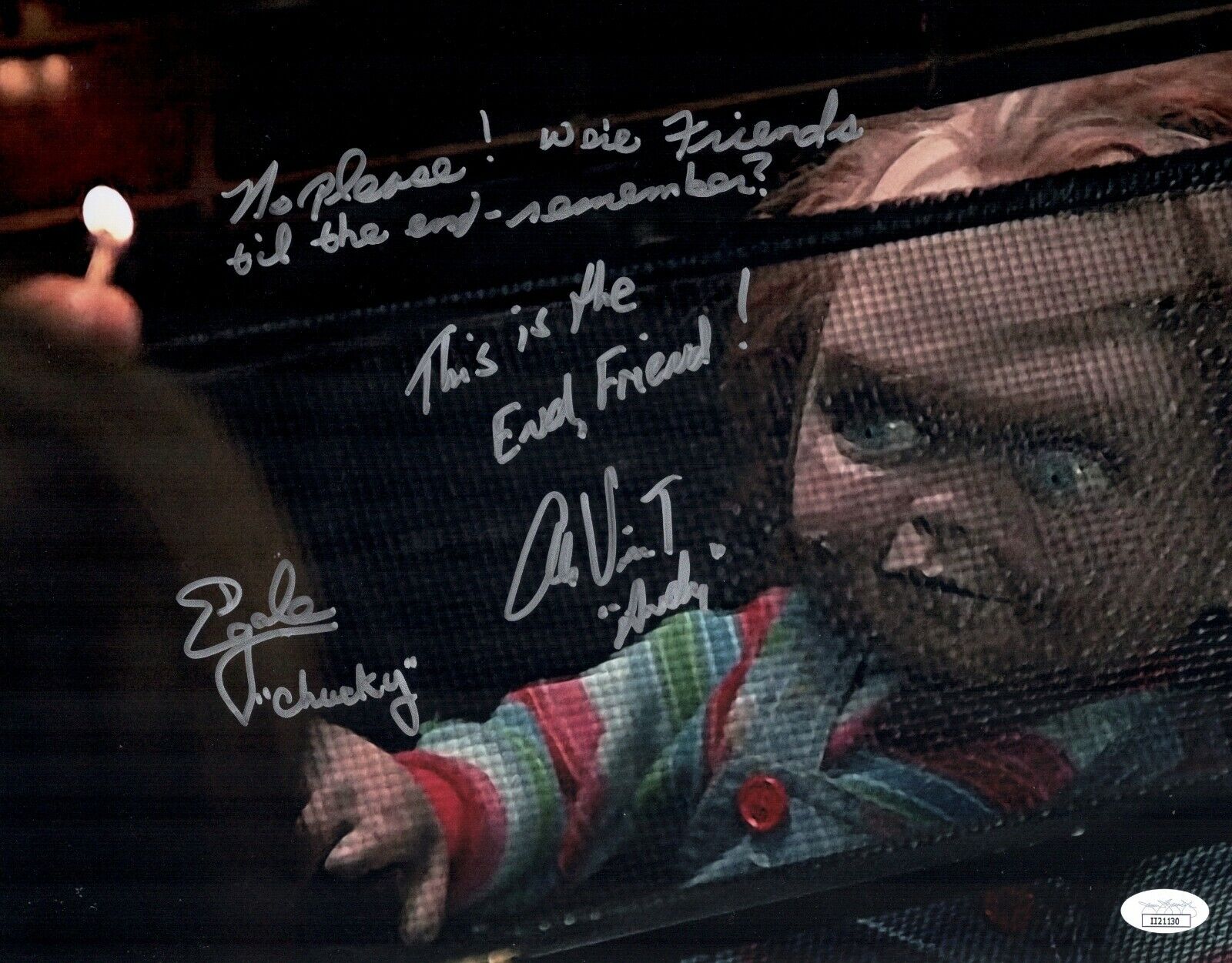 ED GALE & ALEX VINCENT Chucky Signed 11x14 Photo Poster painting Autograph Child's Play JSA COA