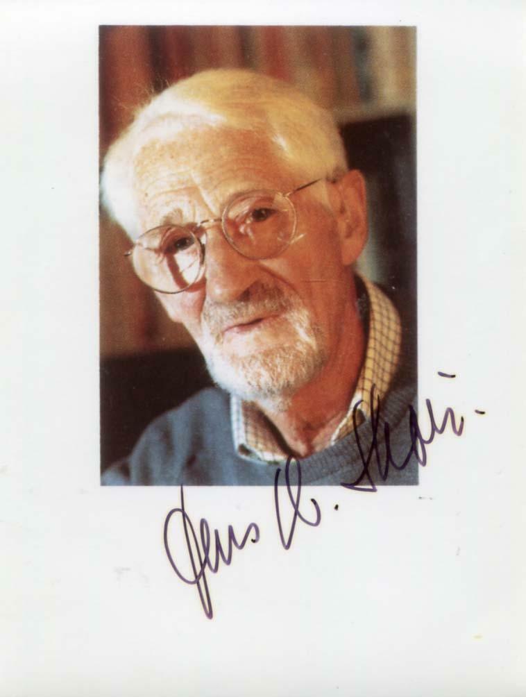 Jens Ch. Skou autograph Nobel Prize in Chemistry 1997, signed Photo Poster painting