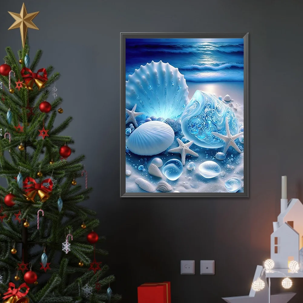 Diamond Painting - Full Round Drill - Coastal Blue Shell(Canvas|30*40cm)