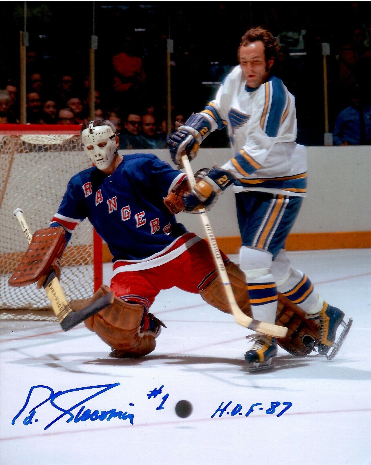 Eddie Giacomin autographed signed inscribed 8x10 Photo Poster painting NHL New York Rangers PSA