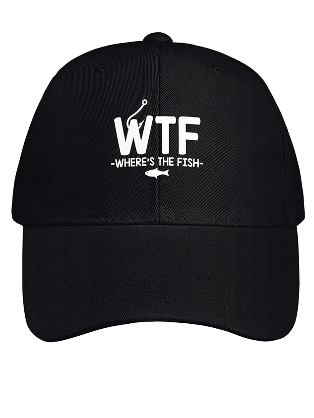 Men's /Women's WTF - Where's The Fish Graphic Printing Regular Cotton Fit Adjustable Hat socialshop
