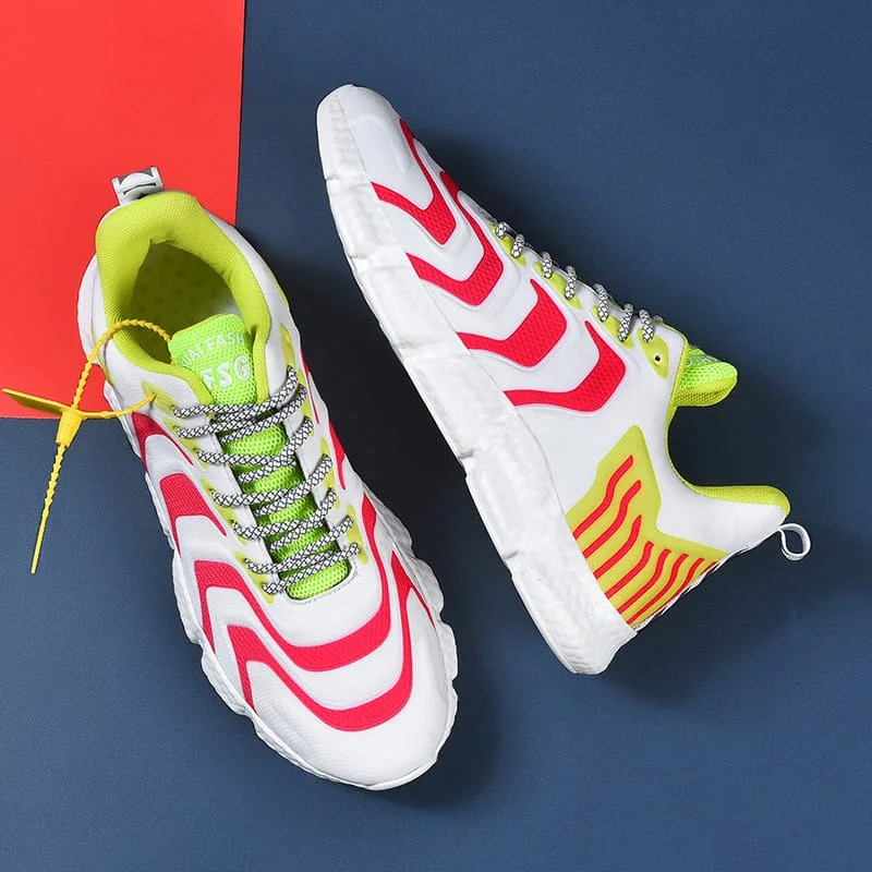 Men Sneakers Lace-up Mens Shoes Lightweight Cushion Sneakers Striped Luminous Men's Shoes Casual Shoes For Men Zapatillas Hombre