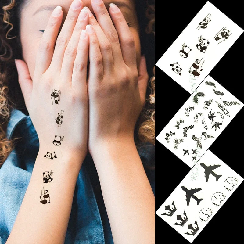 Waterproof Temporary Tattoo Sticker mandala henna bird feather body art tatto flash tatoo fake tattoos for girl women men 4