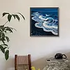 Black and Beach Waves DIY Pearl Painting Art Kits Frameless Decor 30x30cm