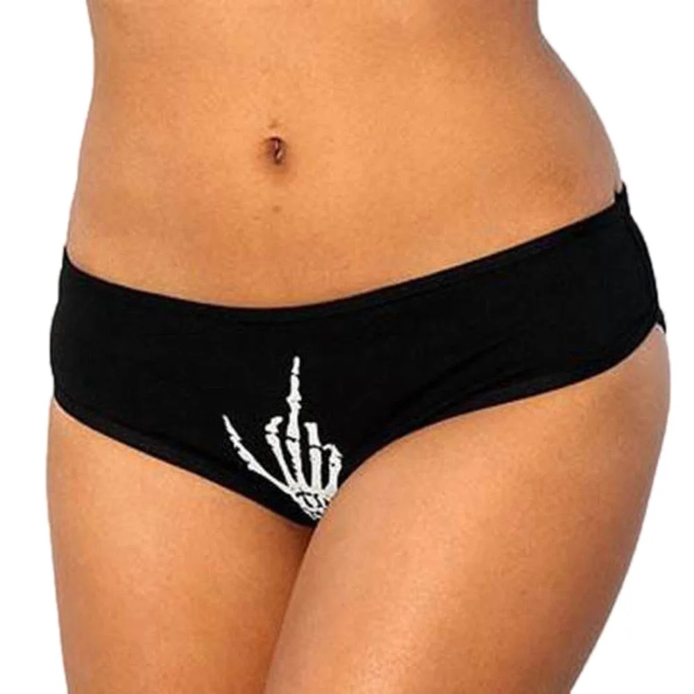 Women Sexy Panties Funny Hand Print Ladies Sexy Lingerie Low-waist G-string Thong Seamless Briefs Intimates Underwear Underpants