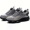 New Style Men's And Women's Steel Toe Shoes With Knob Shoe Buckles, Breathable, Wear-Resistant, Anti-Smash, Anti-Puncture, Anti-Slip, Shockproof Steel Toe Safety Work Shoes, Hiking Shoes, Sports Shoes