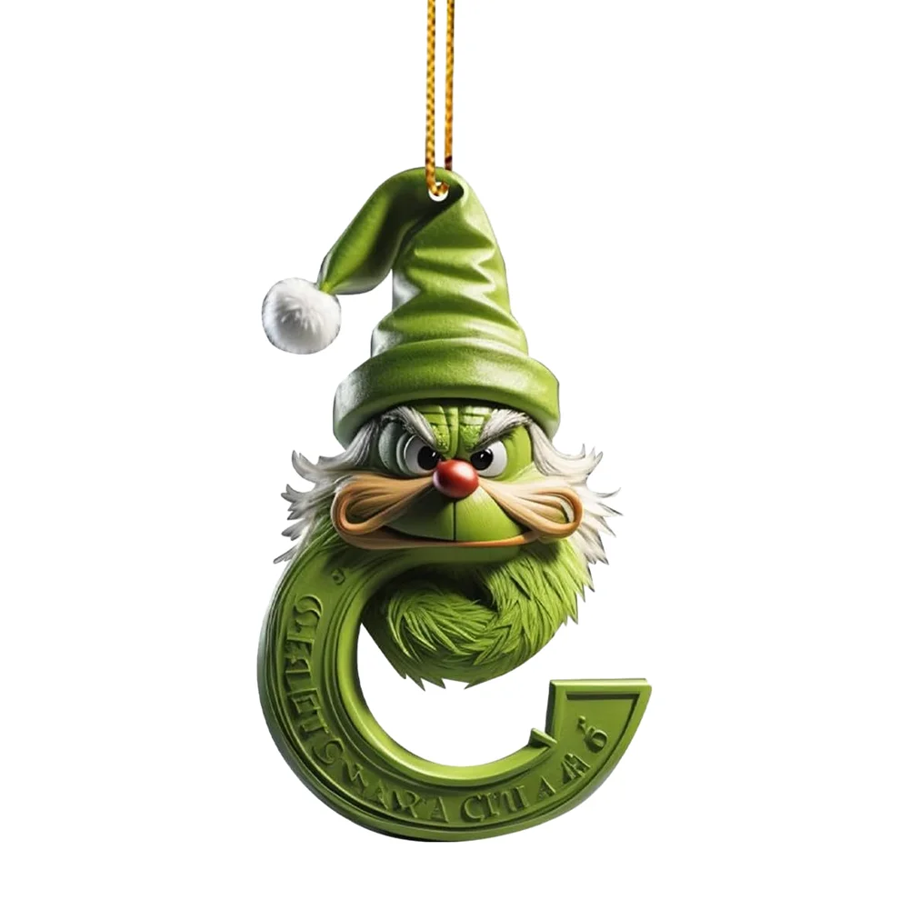 Christmas Acrylic Grinch Xmas Tree Hanging Ornament Hanging Green Monster Decor
