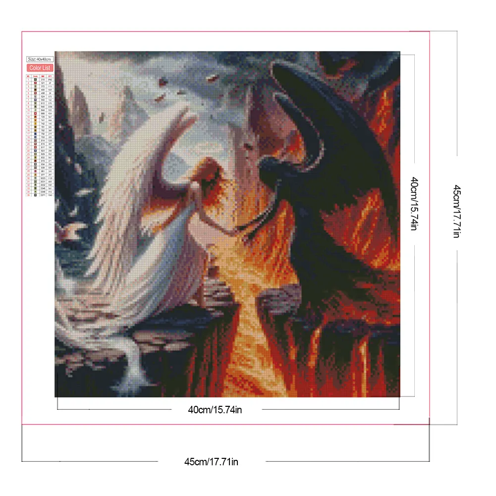 Diamond Painting - Full Square Drill - Angels and Demons(Canvas|45*45cm)