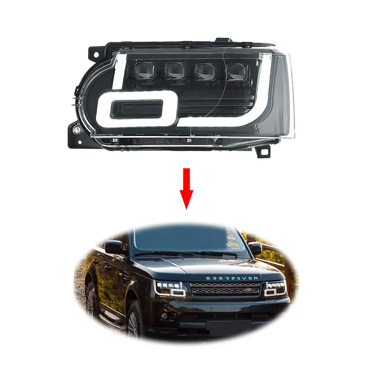 Upgrade LED 4 lens headlamp headlight for Land Rover Range Rover Vogue 2010-2012 head light head lamp assembly ITN Auto
