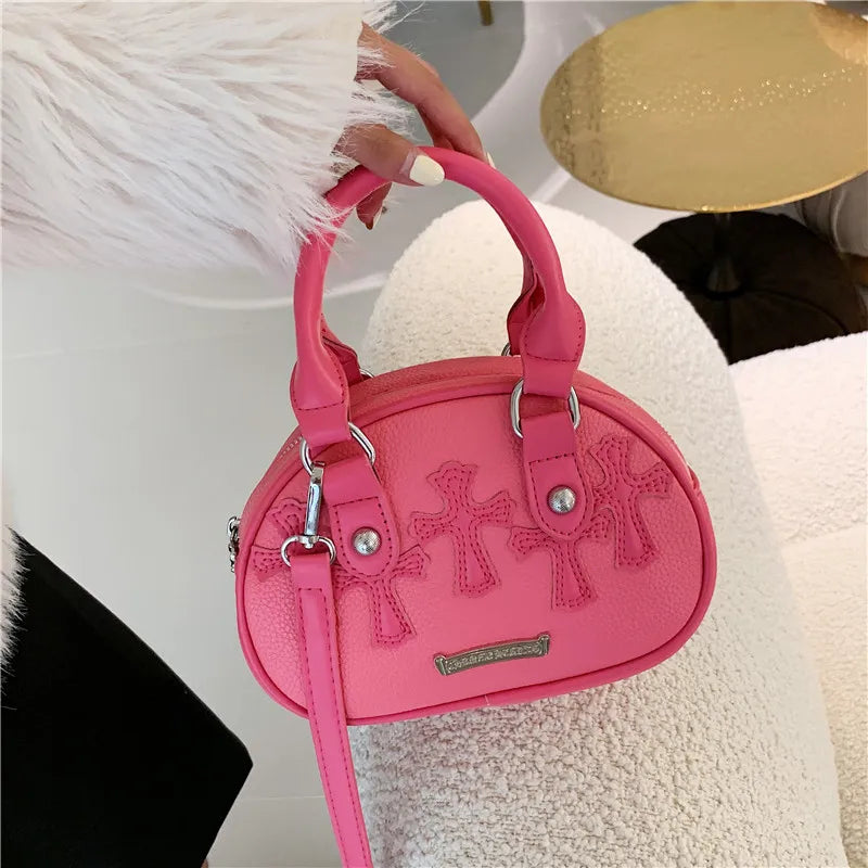 Llyge Senior Minority Bowling Bag Female 2024 New Fashion Joker Portable Shell Bag Shoulder Slung Pillow Bag llyge