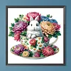 Kaninchen und G&auml;nsebl&uuml;mchen - Rundbohrer Diamantmalerei - 40*40cm